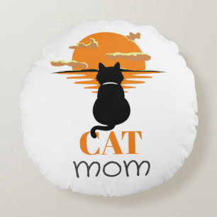 Eenvoudig Schattige Script Huisdier eigenaar Cat M Rond Kussen