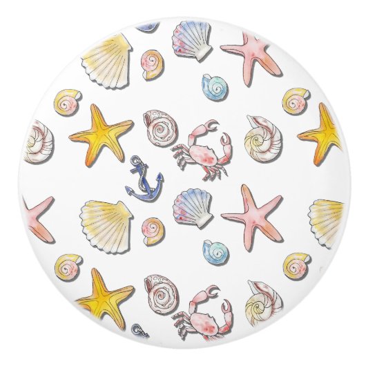 Eenvoudig Schattige strandontwerp Keramische Knop (Voorkant)