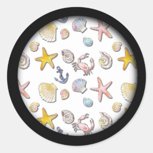 Eenvoudig Schattige strandontwerp Ronde Sticker