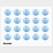 Eenvoudig Schattige Walvisblauw Zee 1e Verjaardag  Ronde Sticker (Vel)