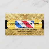 Eenvoudig scheermes gouden blade kapper visitekaartje (Achterkant)