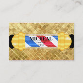 Eenvoudig scheermes gouden blade kapper visitekaartje (Voorkant)