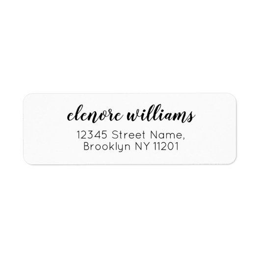 Eenvoudig schoon modern elegant zwart grijs script etiket (Voorkant)