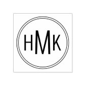 Eenvoudig schoon Monogram 3 Initialen Rubberstempel (Afrduk)