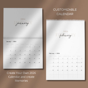 Eenvoudig Schoon Typografie Ontwerp Kalender