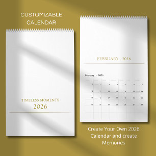 Eenvoudig Schoon Typografie Ontwerp Kalender