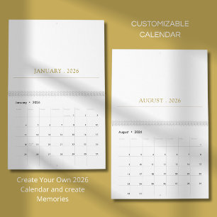 Eenvoudig Schoon Typografie Ontwerp Kalender