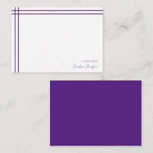 Eenvoudig Schrift Violet 2 Zij Dubbele Rand Notitiekaartje