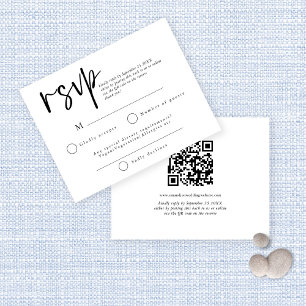 Eenvoudig schrijven QR Code Weduwschap RSVP Kaartje