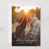 Eenvoudig Script 2 Foto Huwelijks Verloving Kaart (Voorkant)