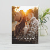 Eenvoudig Script 2 Foto Huwelijks Verloving Kaart (Staand voorkant)