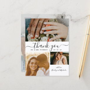Eenvoudig script 4 Photo Collage Weddenschap Bedan Briefkaart