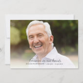 Eenvoudig Script Aangepaste begrafenisfoto Dank u  Kaart (Achterkant)