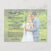 Eenvoudig script Aangepaste foto H Witte bruiloft  Briefkaart (Achterkant)