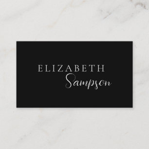Eenvoudig script Aangepaste naam zwart Visitekaartje