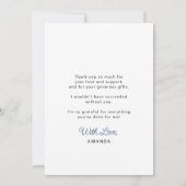 Eenvoudig script afstuderen aangepaste bedankkaart aankondiging (Achterkant)