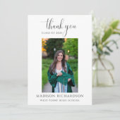 Eenvoudig script Afstuderen Foto Hartelijk dank Kaart (Staand voorkant)