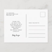 Eenvoudig script Baby shower dank u Briefkaart (Achterkant)