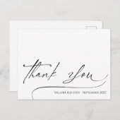 Eenvoudig script bedankt Briefkaart (Voorkant / Achterkant)