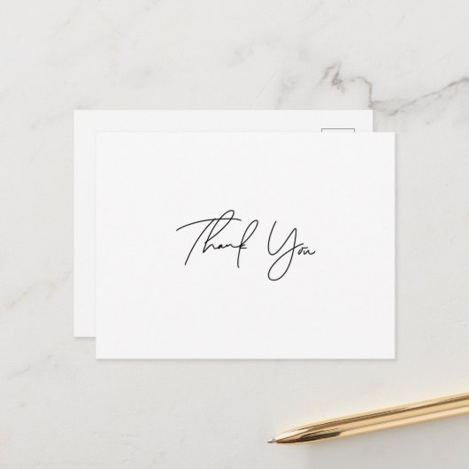 Eenvoudig script bedankt Briefkaart (Voorkant / Achterkant in situ)