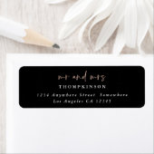 Eenvoudig Script Black Return Name Label (Insitu)