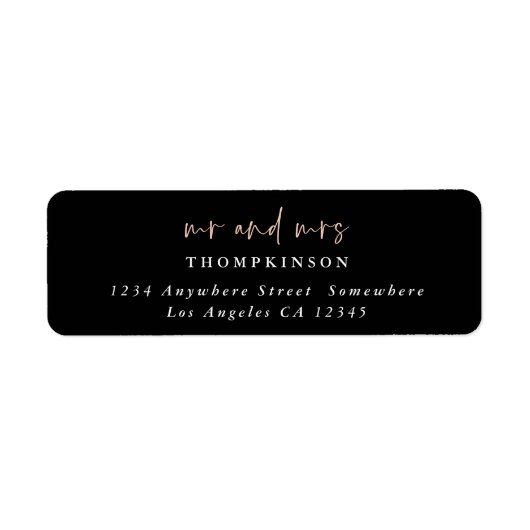 Eenvoudig Script Black Return Name Label (Voorkant)