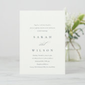 Eenvoudig script Black White Kraft Wedding Invite Bedankkaart (Staand voorkant)