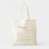 Eenvoudig Script Black White Weddenschap Facts Tote Bag (Voorkant)