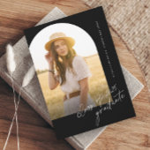 Eenvoudig Script Boho Arch Photo Afstuderen Kaart