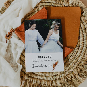 Eenvoudig script Bridesmaid bedankt je creditcard Kaart