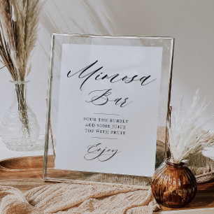 eenvoudig script bruidsshower mimosa bar bord poster