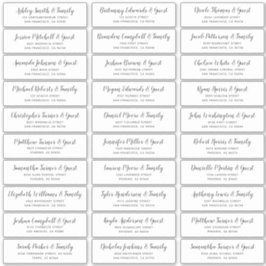 Eenvoudig script Bruiloft Gast Namen Adres Sticker