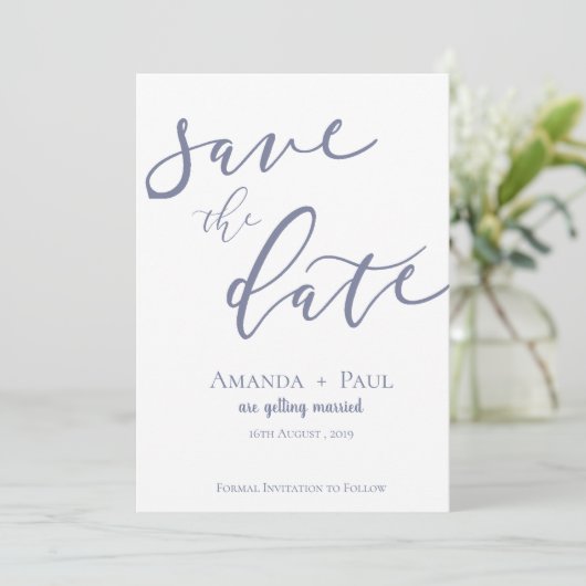 Eenvoudig script bruiloft opslaan Datum Save The Date (Staand voorkant)