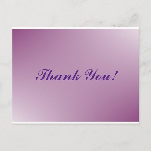Eenvoudig script - bruiloft paars Dank je wel Briefkaart (Voorkant)