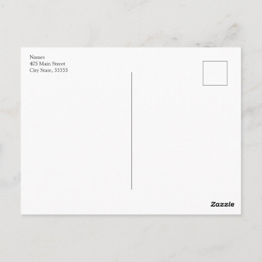 Eenvoudig script bruiloft RSVP Briefkaart (Achterkant)