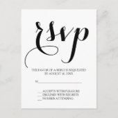 Eenvoudig script bruiloft RSVP Briefkaart (Voorkant)
