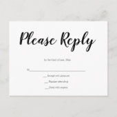 Eenvoudig script bruiloft RSVP briefkaarten (Voorkant)