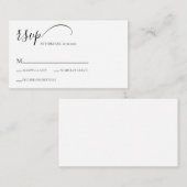 Eenvoudig script bruiloft RSVP Informatiekaartje (Voorkant / Achterkant)