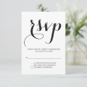 Eenvoudig script bruiloft RSVP Kaartje (Staand voorkant)