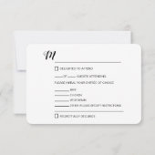 Eenvoudig Script Bruiloft RSVP Menu keuzes (Achterkant)