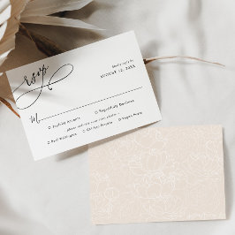 Eenvoudig script bruiloft Rsvp met maaltijdopties Kaartje
