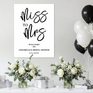Eenvoudig Script Bruiloftsshower Welkomstbord Poster