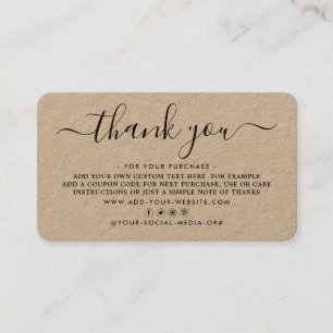 Eenvoudig script Business - Hartelijk dank Klantenkaartje