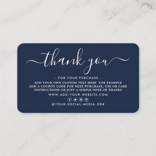 Eenvoudig script Business - Hartelijk dank Klantenkaartje (Voorkant)