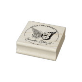 Eenvoudig script Butterfly Flower Library Book Rubberstempel (Stempel)