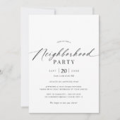 Eenvoudig script | Buurtfeest of Bijeenkomst Kaart (Voorkant)