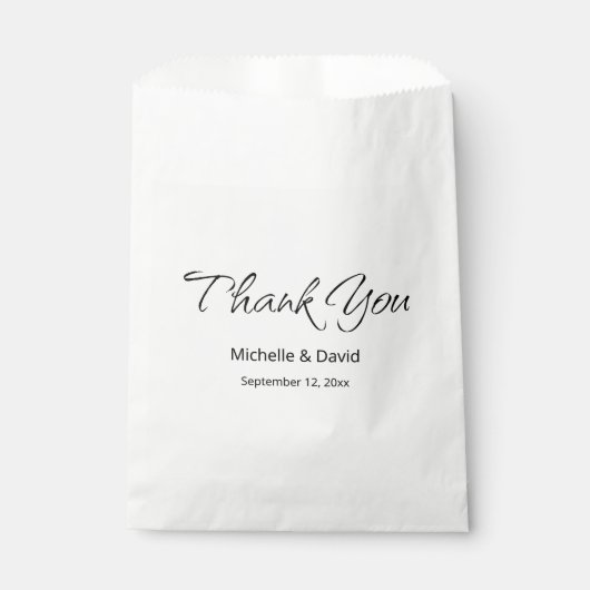 Eenvoudig script Casual Boho Wedding Bedankt Bedankzakje (Voorkant)