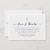 Eenvoudig script Cross Photo begrafenis Bedankkaart (Voorkant)