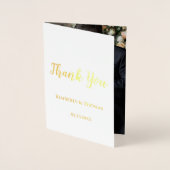 Eenvoudig script Dank je bruiloft foto Folie Kaarten (Voorkant)