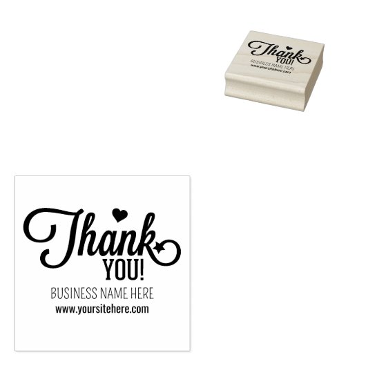 Eenvoudig script dank u, aangepaste business 	rubberstempel (Gestempeld)